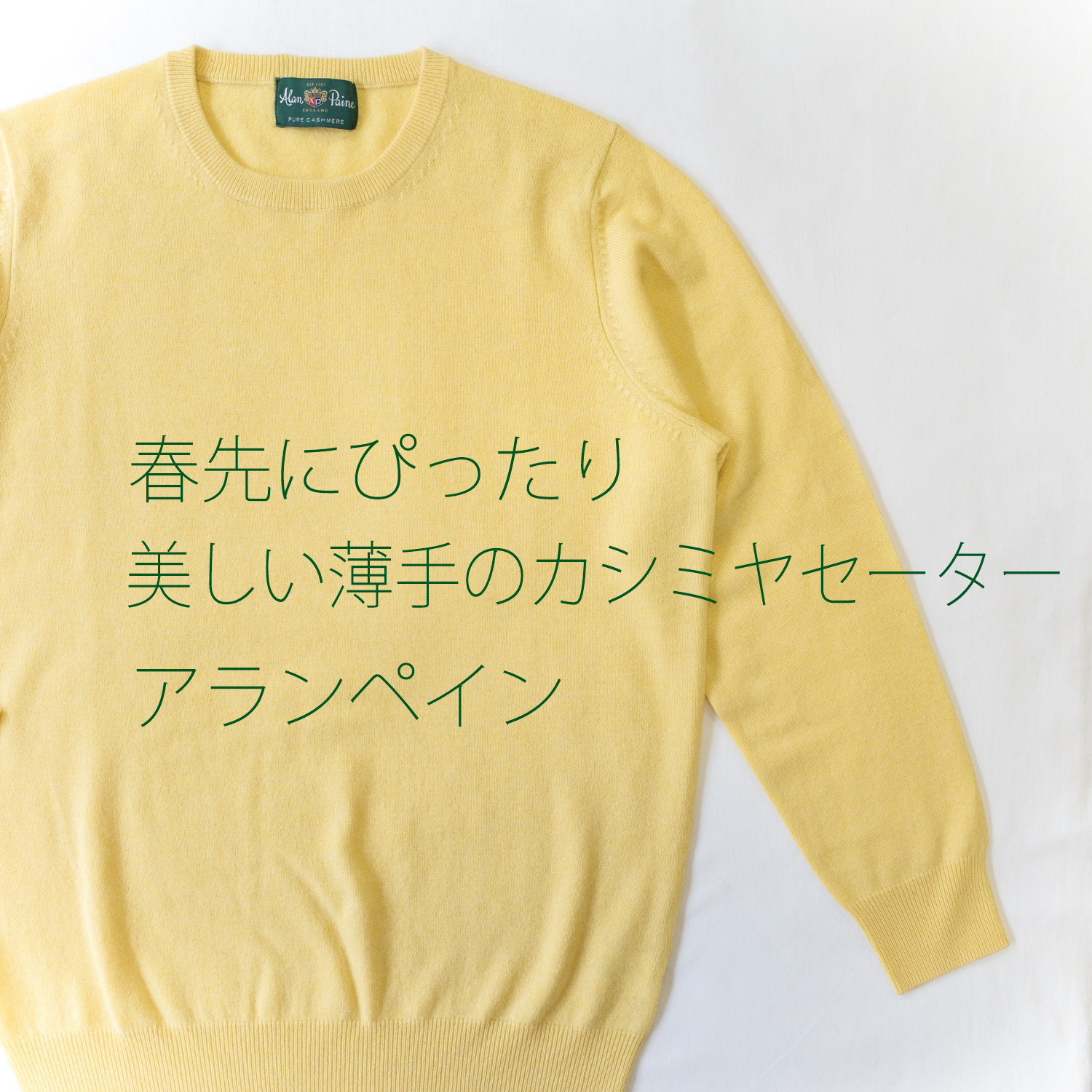 アランペイン・カシミヤセーター・ペール終えロー