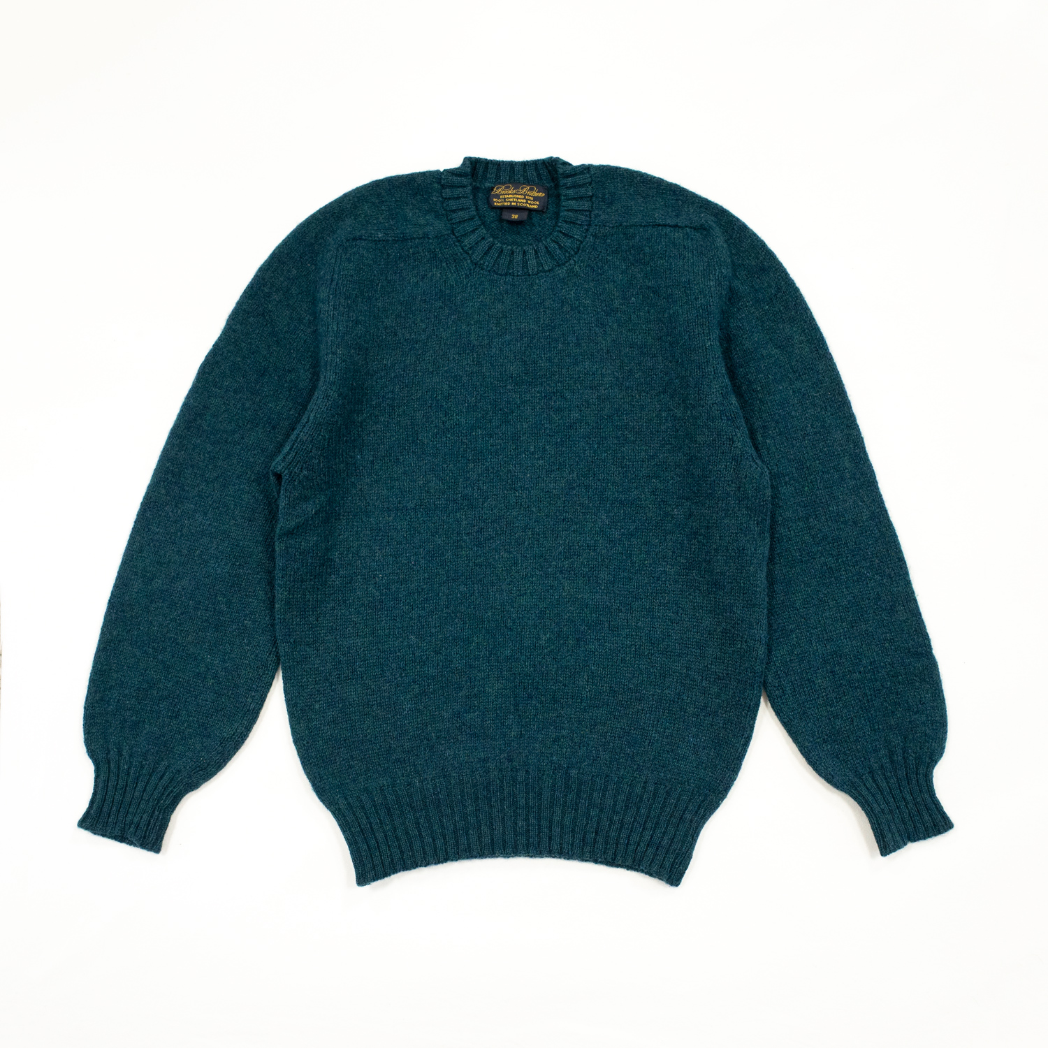 リペアユーズド・ヴィンテージ・ブルックスブラザーズ・シェットランドセーター・グリーンネイビー