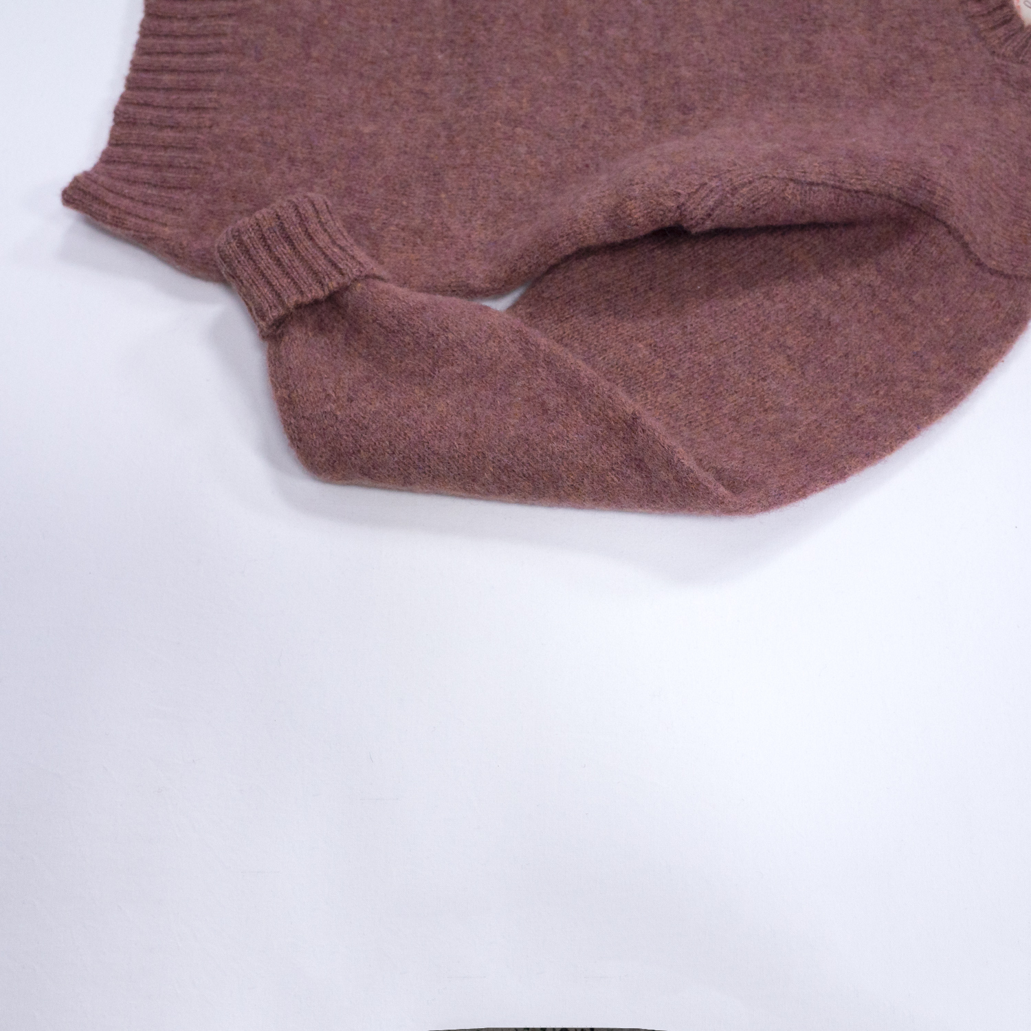 マックジョージ・シェットランドクルーネックセーター・オールドローズ